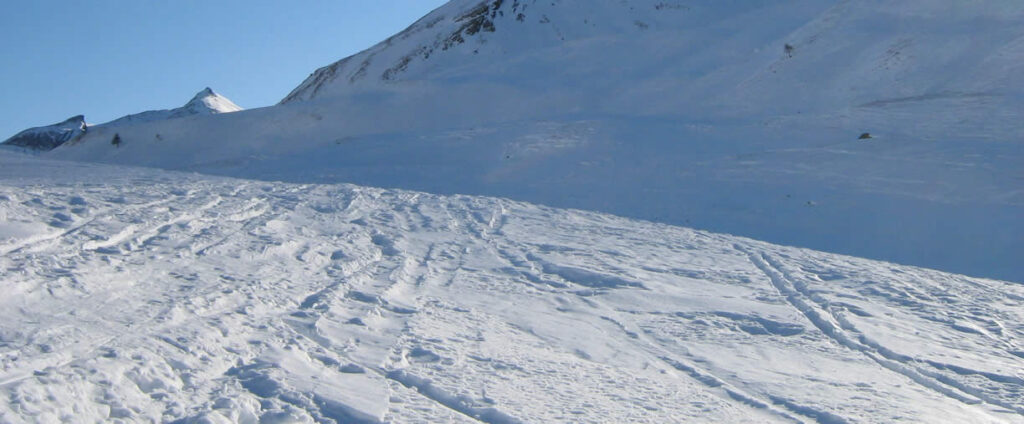 Paesaggio invernale Valle Stura, sci e neve